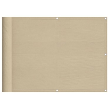 vidaXL Διαχωριστικό Βεράντας Μπεζ 75x1000εκ 100% Πολ. Ύφασμα Oxford
