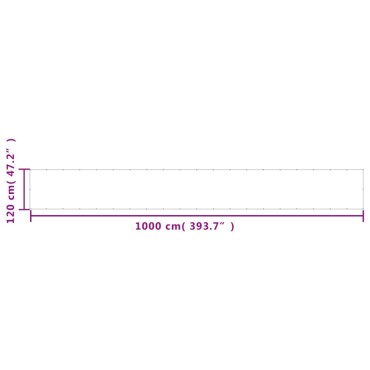 vidaXL Διαχωριστικό Βεράντας Μαύρο 120x1000εκ 100% Πολ. Ύφασμα Oxford