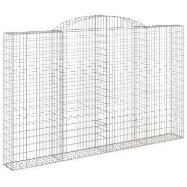 vidaXL Συρματοκιβώτια Τοξωτά 4 τεμ. 300x30x180/200 εκ. Γαλβαν. Ατσάλι