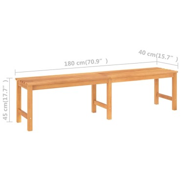 vidaXL Παγκάκι Κήπου από Μασίφ Ξύλο Teak 180x40x45cm 1 τεμ.