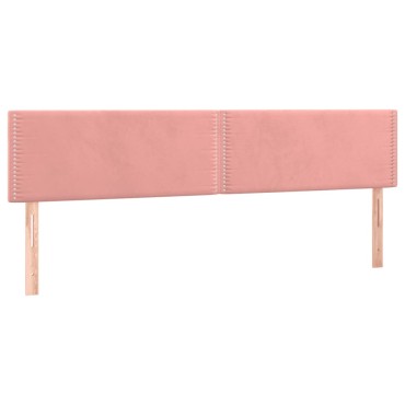 vidaXL Κρεβάτι Boxspring με Στρώμα & LED Ροζ 120x190 εκ. Βελούδινο