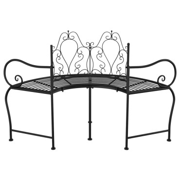 vidaXL Παγκάκι Δέντρου Μαύρο από Ατσάλι 150x63,5x95cm 1 τεμ.