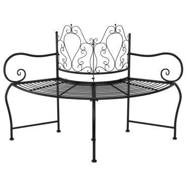 vidaXL Παγκάκι Δέντρου Μαύρο από Ατσάλι 150x63,5x95cm 1 τεμ.