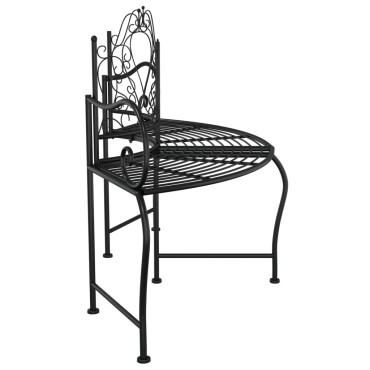 vidaXL Παγκάκι Δέντρου Μαύρο από Ατσάλι 150x63,5x95cm 1 τεμ.