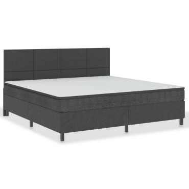 vidaXL Κρεβάτι Boxspring Σκούρο Γκρι 200 x 200 εκ. Υφασμάτινο