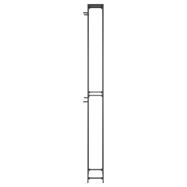vidaXL Ραφιέρα Κρασιών 57 Μπουκ. Μαύρη 34x18x200cm Σφυρήλατο Σίδερο 1 τεμ.
