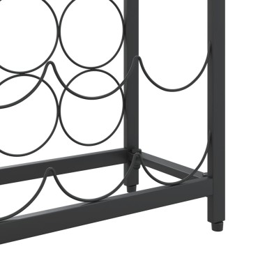 vidaXL Ραφιέρα Κρασιών 57 Μπουκ. Μαύρη 34x18x200cm Σφυρήλατο Σίδερο 1 τεμ.
