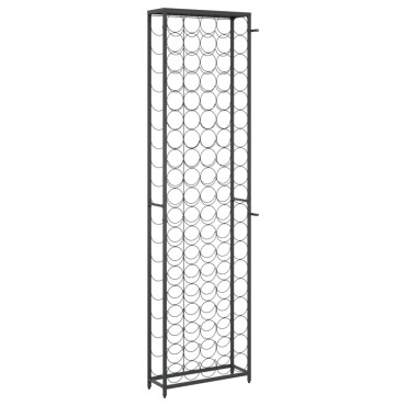 vidaXL Ραφιέρα Κρασιών 95 Μπουκ. Μαύρη 54x18x200cm Σφυρήλατο Σίδερο 1 τεμ.