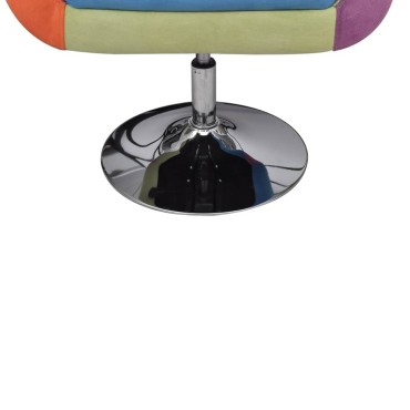 vidaXL Πολυθρόνα Cube με Σχέδιο Patchwork Υφασμάτινη 63x57x(66–76)cm 1 τεμ.