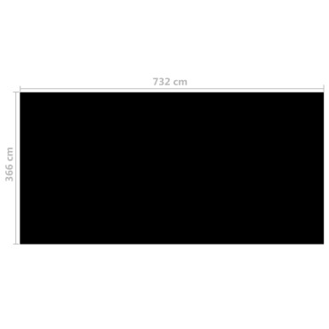 vidaXL Κάλυμμα Πισίνας Μαύρο 732 x 366 εκ. από Πολυαιθυλένιο