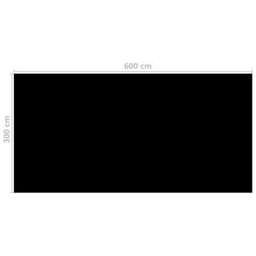 vidaXL Κάλυμμα Πισίνας Μαύρο 600 x 300 εκ. από Πολυαιθυλένιο