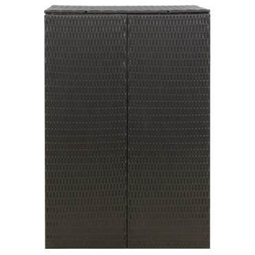 vidaXL Πλαίσιο για Κάδο Απορρ. με Ρόδες Μαύρο 70x80x117 εκ Συνθ. Ρατάν