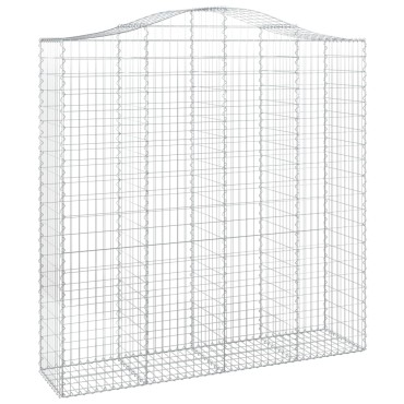 vidaXL Συρματοκιβώτια Τοξωτά 4 τεμ. 200x50x200/220 εκ. Γαλβαν. Ατσάλι