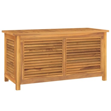 vidaXL Μπαούλο Αποθήκευσης Κήπου με Τσάντα 114x50x58cm Μασίφ Ξύλο Teak 1 τεμ.