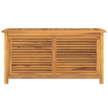 vidaXL Μπαούλο Αποθήκευσης Κήπου με Τσάντα 114x50x58cm Μασίφ Ξύλο Teak 1 τεμ.