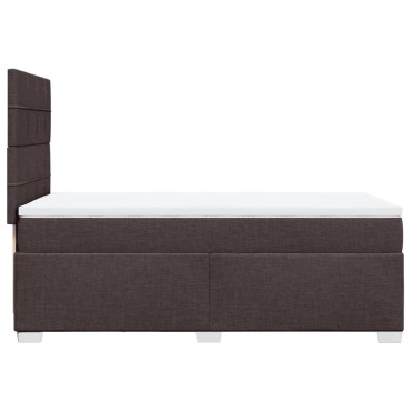 vidaXL Κρεβάτι Boxspring με Στρώμα Σκούρο Καφέ 90x190 εκ. Υφασμάτινο