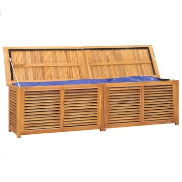 vidaXL Μπαούλο Αποθήκευσης Κήπου με Τσάντα 200x50x55cm Μασίφ Ξύλο Teak 1 τεμ.
