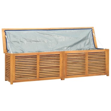 vidaXL Μπαούλο Αποθήκευσης Κήπου με Τσάντα 200x50x55cm Μασίφ Ξύλο Teak 1 τεμ.