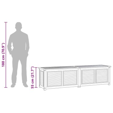 vidaXL Μπαούλο Αποθήκευσης Κήπου με Τσάντα 200x50x55cm Μασίφ Ξύλο Teak 1 τεμ.