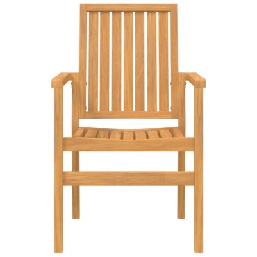 vidaXL Καρέκλες Κήπου Στοιβαζόμενες 8 τεμ. 56,5x57,5x91cm Μασίφ Teak
