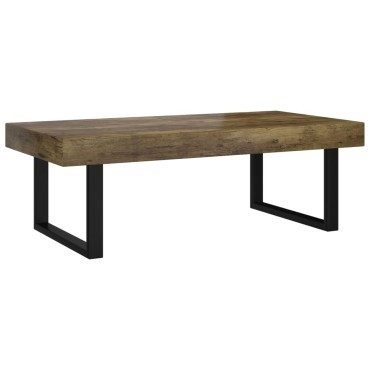 vidaXL Τραπεζάκι Σαλονιού Σκ. Καφέ/Μαύρο 120x60x40cm από MDF/Σίδερο 1 τεμ.