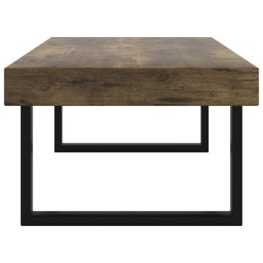 vidaXL Τραπεζάκι Σαλονιού Σκ. Καφέ/Μαύρο 120x60x40cm από MDF/Σίδερο 1 τεμ.