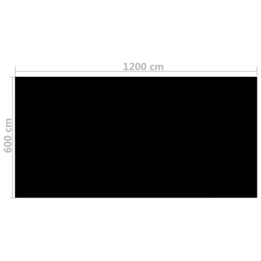 vidaXL Κάλυμμα Πισίνας Ορθογώνιο Μαύρο 1200x600 εκ. από Πολυαιθυλένιο