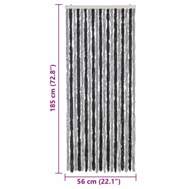 vidaXL Σήτα Εντόμων Γκρι & Μαύρη 56 x 185 εκ. από Σενίλ