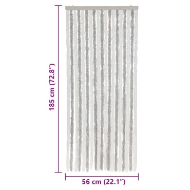 vidaXL Σήτα Εντόμων Ανοιχτό Γκρι / Λευκό 56 x 185 εκ. από Σενίλ