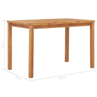 vidaXL Τραπεζαρία Κήπου 120x70x77cm από Μασίφ Ξύλο Teak 1 τεμ.