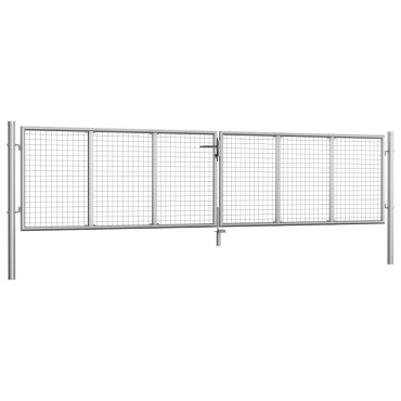 vidaXL Πόρτα Περίφραξης Ασημί 415 x 125 εκ. από Γαλβανισμένο Χάλυβα