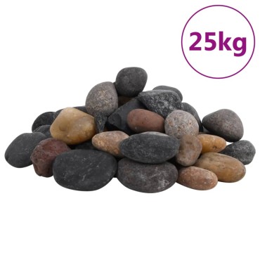 vidaXL Βότσαλα Γυαλισμένα Πολύχρωμα 25 κ. 5-8 εκ.