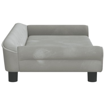 vidaXL Καναπές Παιδικός Ανοιχτό Γκρι 100x50x26cm από Βελούδο 1 τεμ.
