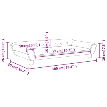 vidaXL Καναπές Παιδικός Ανοιχτό Γκρι 100x50x26cm από Βελούδο 1 τεμ.