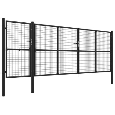 vidaXL Πόρτα Περίφραξης Κήπου Ανθρακί 500 x 150 εκ. Ατσάλινη