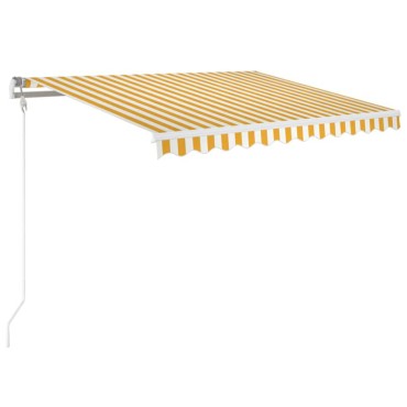 vidaXL Τέντα Συρόμενη Αυτόματη Κίτρινο / Λευκό 350 x 250 εκ.