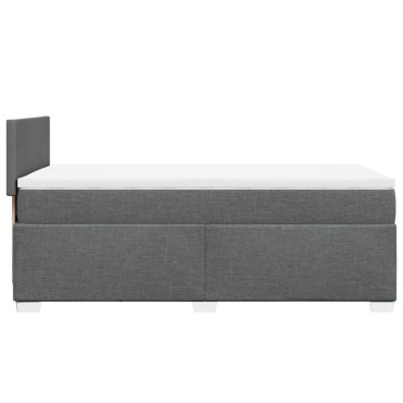 vidaXL Κρεβάτι Boxspring με Στρώμα Σκούρο Γκρι 80x200 εκ. Υφασμάτινο
