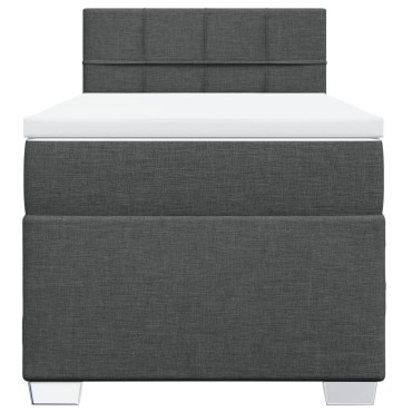 vidaXL Κρεβάτι Boxspring με Στρώμα Σκούρο Γκρι 80x200 εκ. Υφασμάτινο