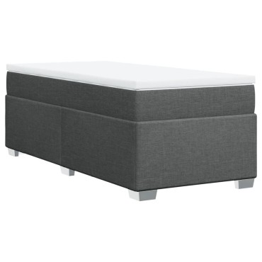 vidaXL Κρεβάτι Boxspring με Στρώμα Σκούρο Γκρι 80x200 εκ. Υφασμάτινο