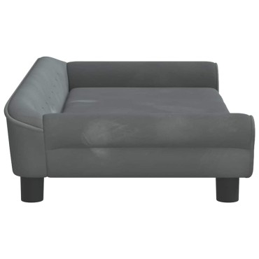 vidaXL Κρεβάτι Σκύλου Σκούρο Γκρι 100 x 50 x 21 εκ. Βελούδινο
