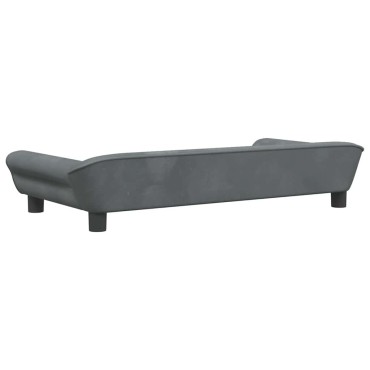 vidaXL Κρεβάτι Σκύλου Σκούρο Γκρι 100 x 50 x 21 εκ. Βελούδινο