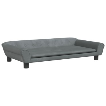 vidaXL Καναπές Παιδικός Σκούρο Γκρι 100x50x26cm Βελούδινος 1 τεμ.