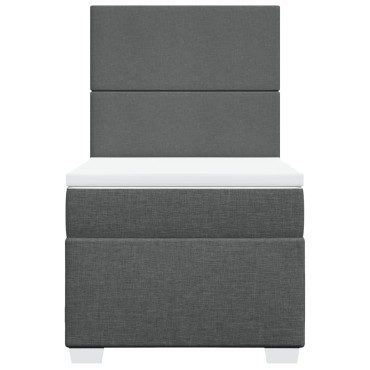 vidaXL Κρεβάτι Boxspring με Στρώμα Σκούρο Γκρι 80x200 εκ. Υφασμάτινο