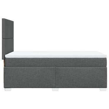vidaXL Κρεβάτι Boxspring με Στρώμα Σκούρο Γκρι 80x200 εκ. Υφασμάτινο