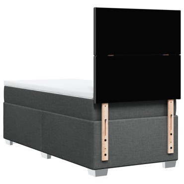 vidaXL Κρεβάτι Boxspring με Στρώμα Σκούρο Γκρι 80x200 εκ. Υφασμάτινο