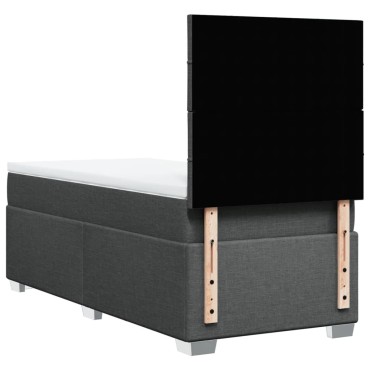 vidaXL Κρεβάτι Boxspring με Στρώμα Σκούρο Γκρι 80x200 εκ. Υφασμάτινο