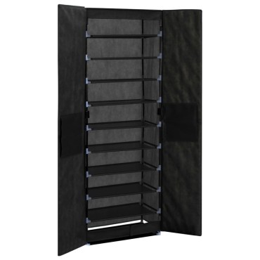 vidaXL Παπουτσοθήκη Μαύρη 60x30x166cm Υφασμάτινη