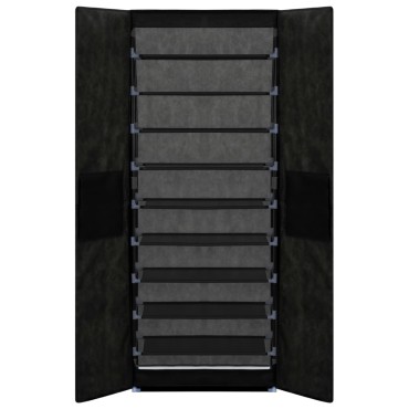 vidaXL Παπουτσοθήκη Μαύρη 60x30x166cm Υφασμάτινη
