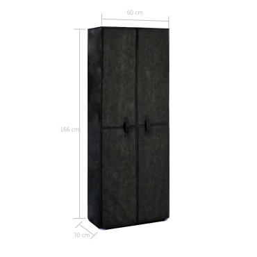 vidaXL Παπουτσοθήκη Μαύρη 60x30x166cm Υφασμάτινη