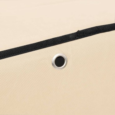 vidaXL Παπουτσοθήκη Κρεμ 60x30x166cm Υφασμάτινη